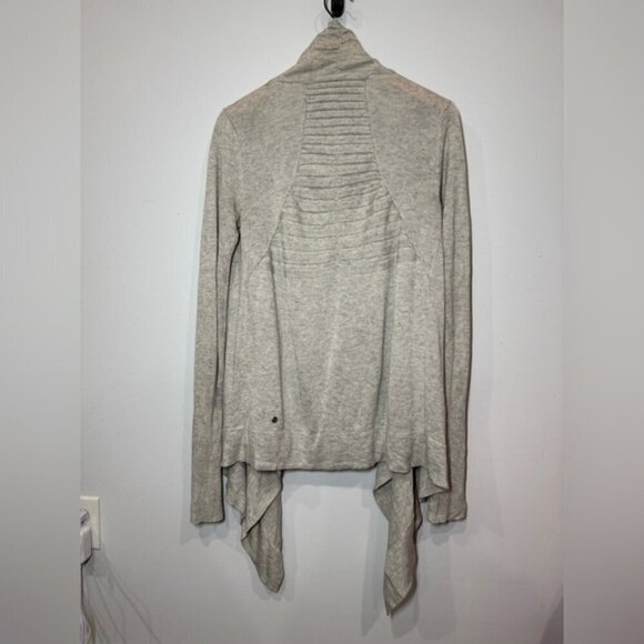 Lululemon Live Healthy Wrap Cardigan Heathered Sand Dune size 10 - Picture 7 of 12